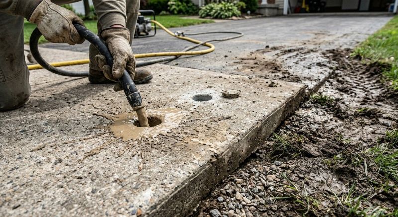 Sunken Driveway Lifting in San Antonio, TX